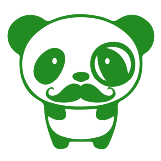 Mr. Panda Moustache Decal (Green)